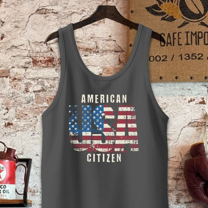 Tank Top / S / Charcoal-Black Triblend American USA Citizen Shirt