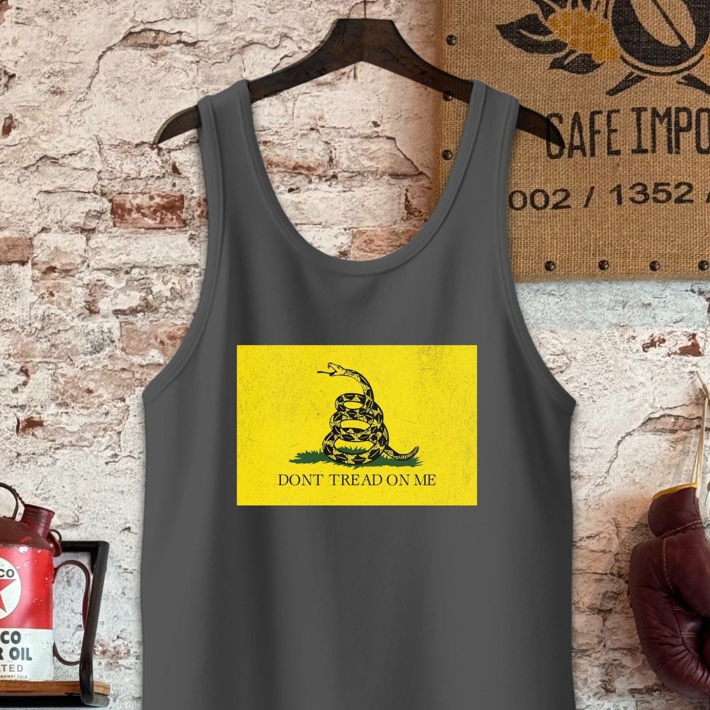 Tank Top / S / Charcoal-Black Triblend Gadsden - Dont Tread On Me Shirt