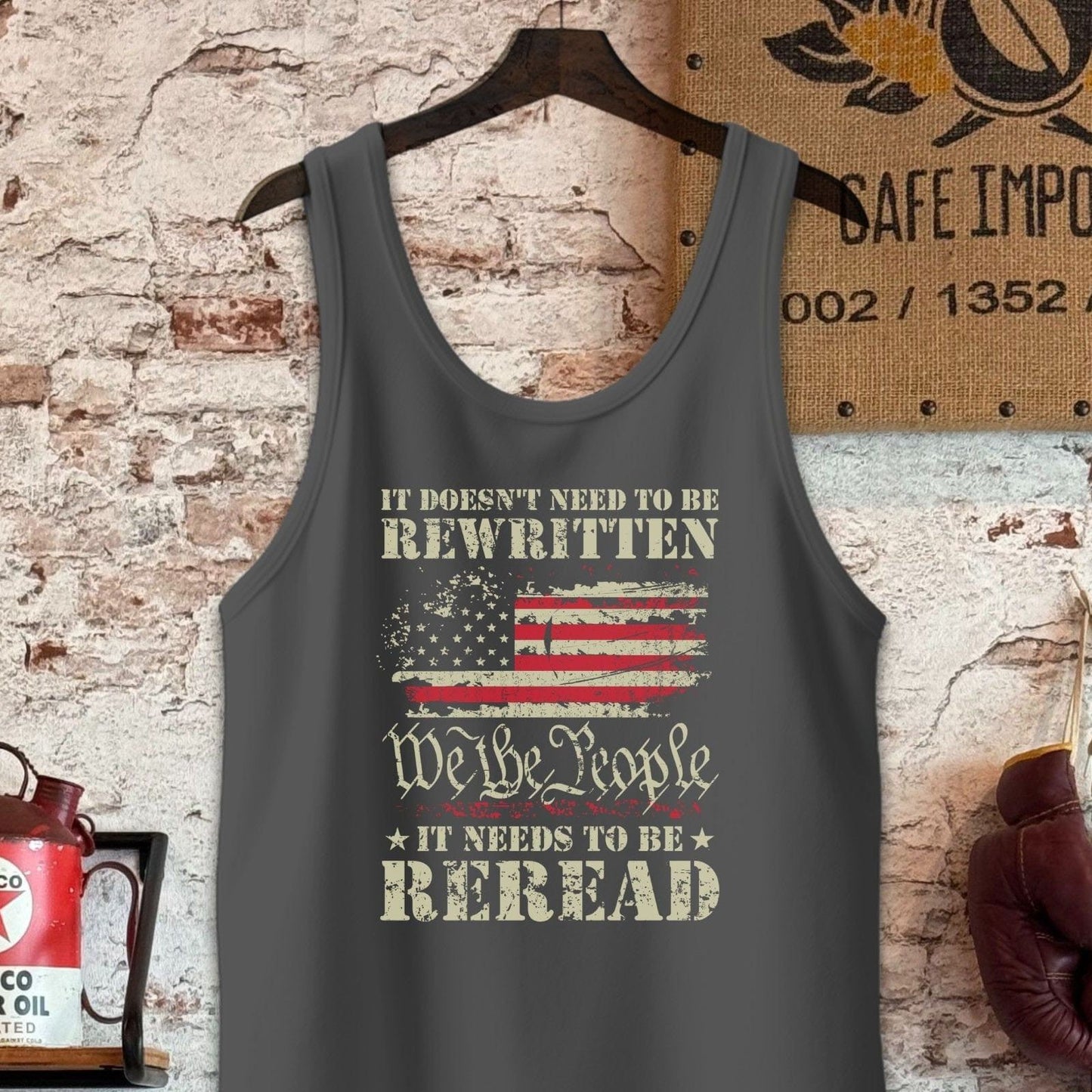 Tank Top / S / Charcoal-Black Triblend It Needs To Be Reread Shirt