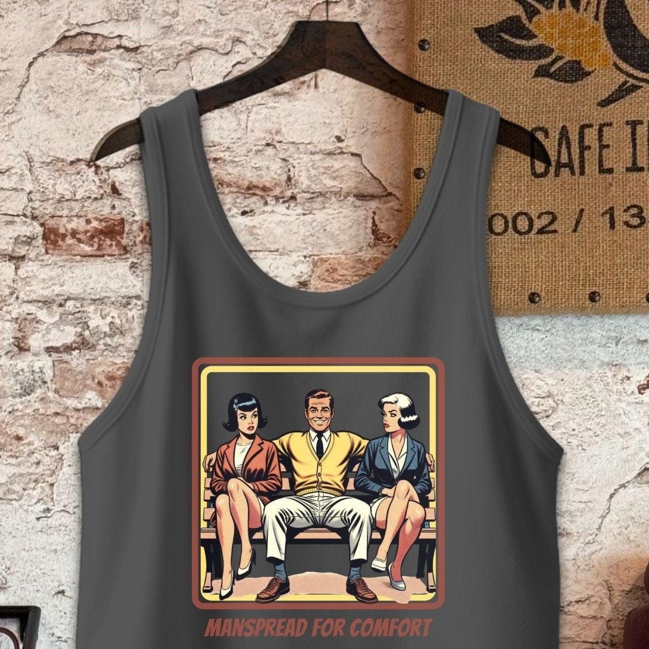 Tank Top / S / Charcoal-Black Triblend Manspread For Comfort T-Shirt