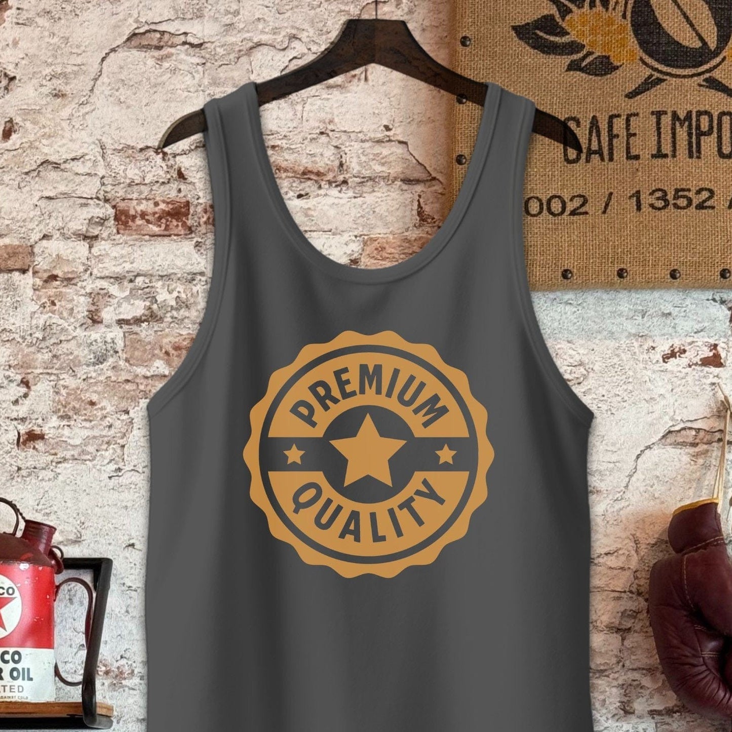 Tank Top / S / Charcoal-Black Triblend Premium Quality Badge Shirt