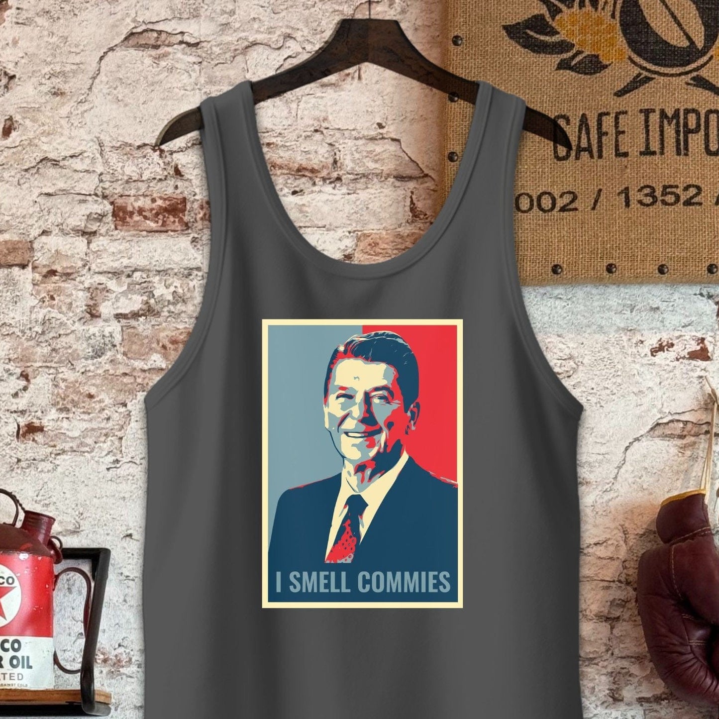 Tank Top / S / Charcoal-Black Triblend Reagan I Smell Commies Shirt