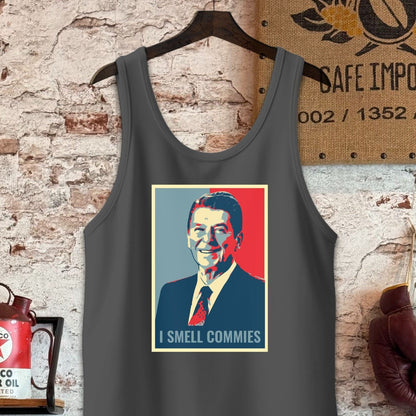 Tank Top / S / Charcoal-Black Triblend Reagan I Smell Commies Shirt