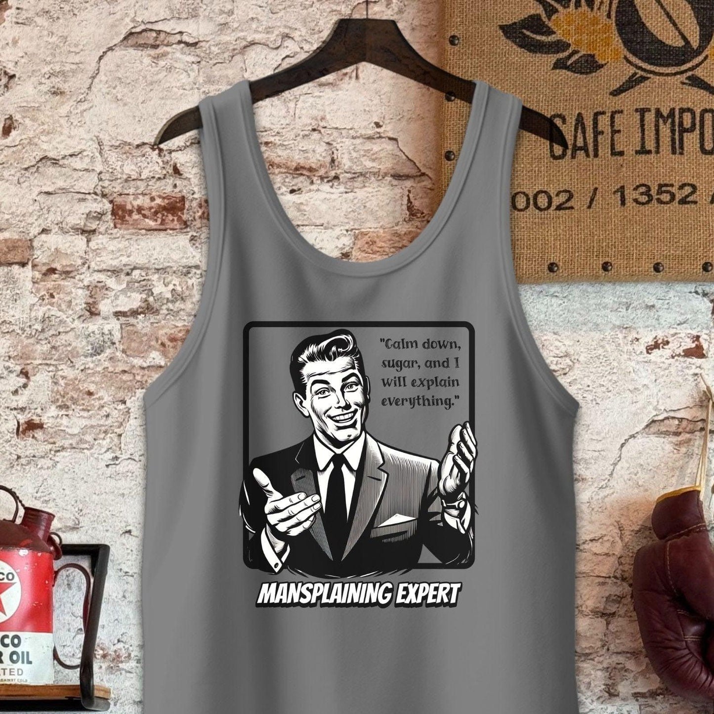 Tank Top / S / Grey Triblend Calm Down Sugar - Mansplaining Expert Shirt