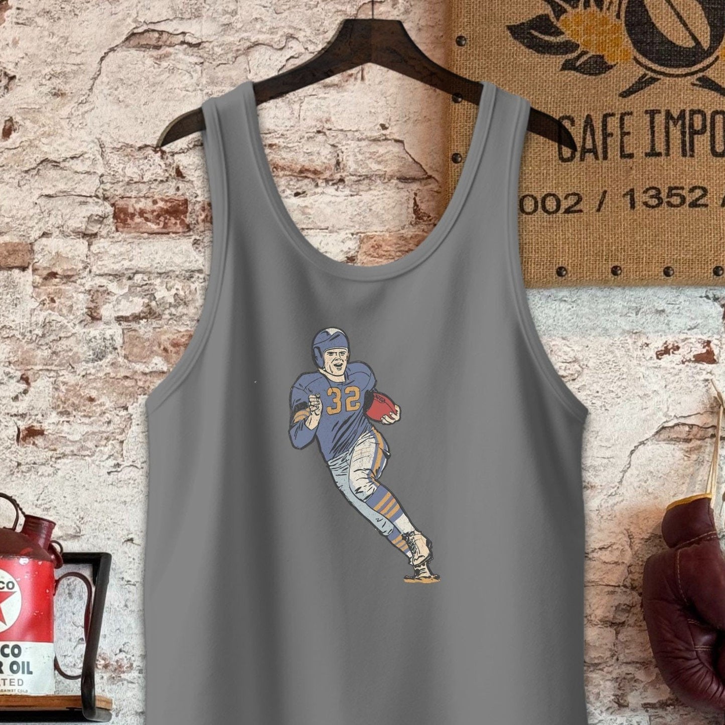 Tank Top / S / Grey Triblend Vintage Player Number 32 Shirt