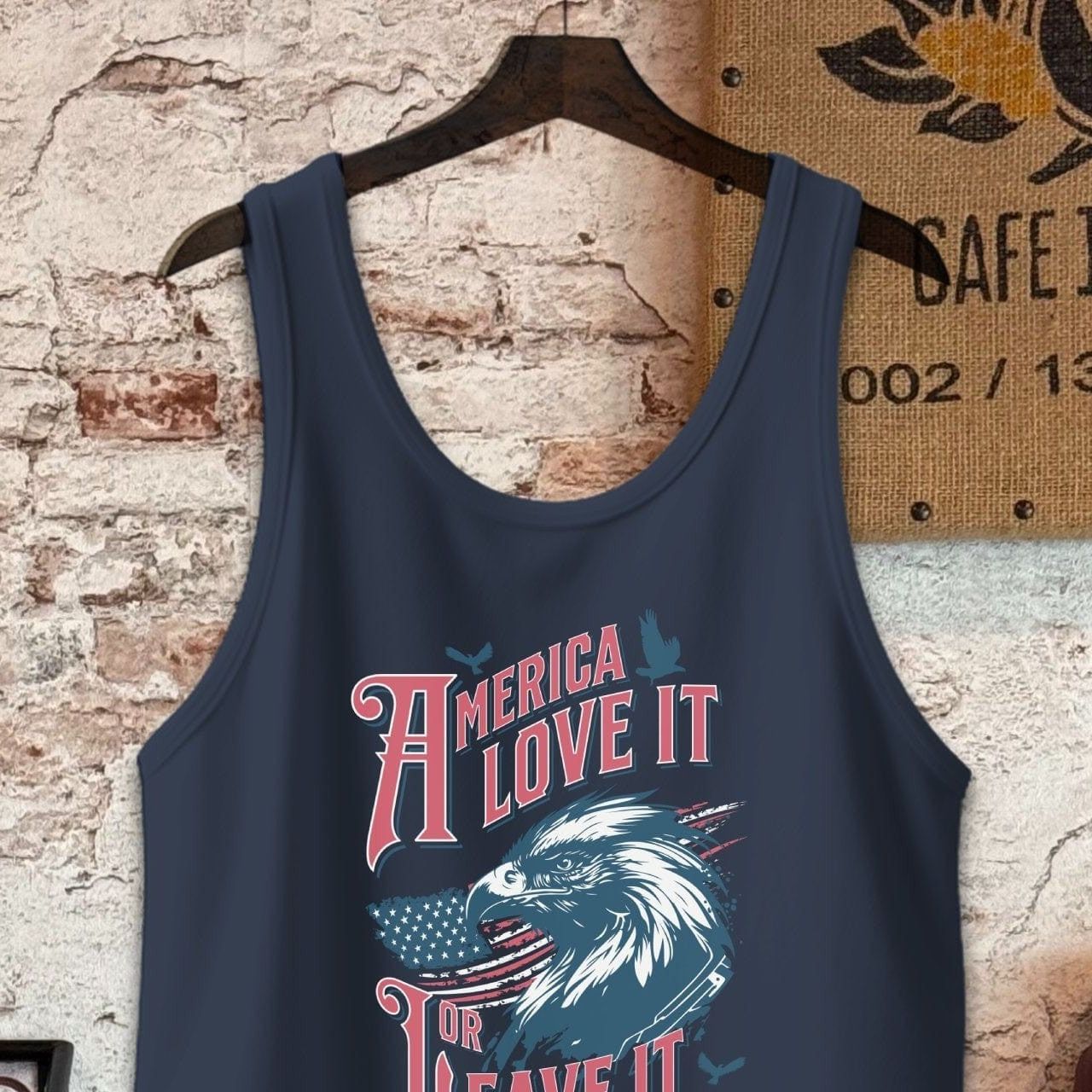 Tank Top / S / Navy America Love It Or Leave It Shirt