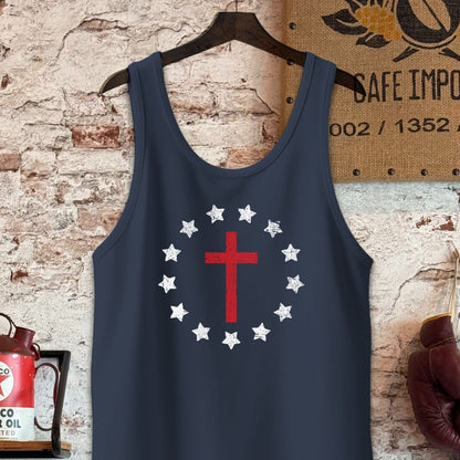 Tank Top / S / Navy Cross Surrounded by Stars Shirt