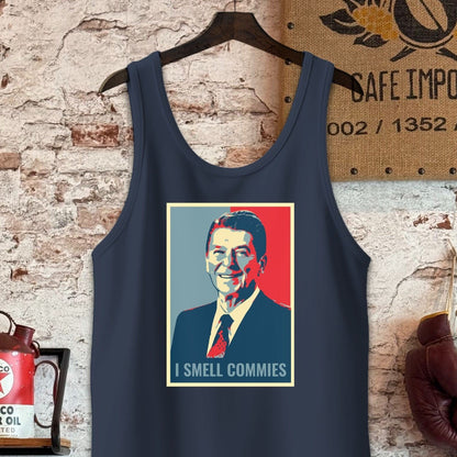 Tank Top / S / Navy Reagan I Smell Commies Shirt