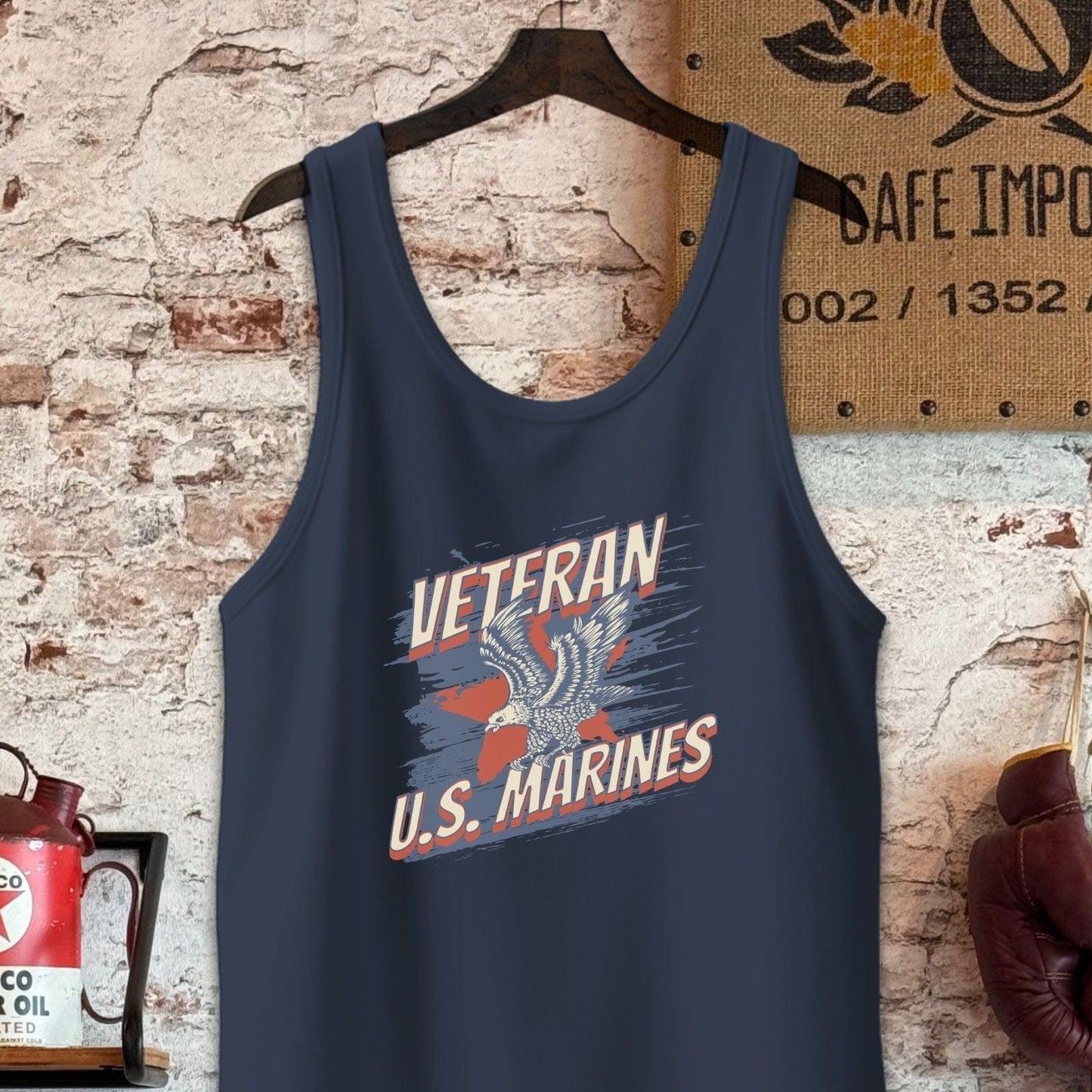 Tank Top / S / Navy U.S. Marines Veteran Shirt