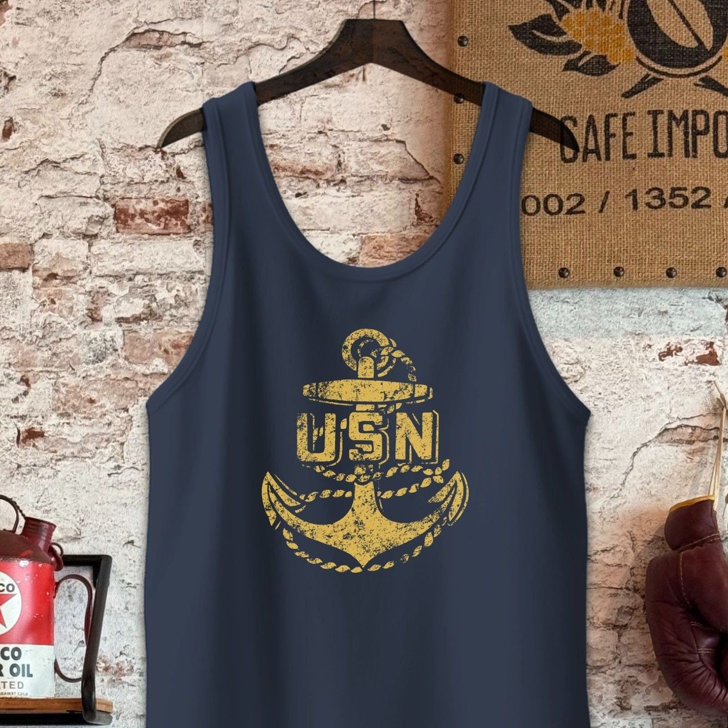 Tank Top / S / Navy USN Anchor Shirt