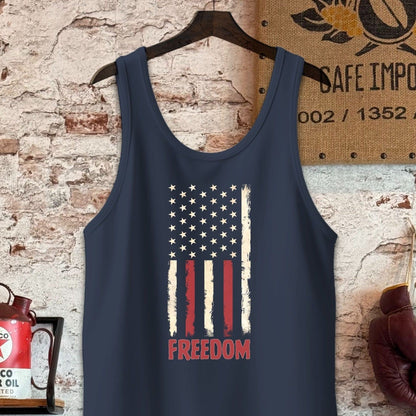 Tank Top / S / Navy Vintage Distressed American Flag Freedom Shirt