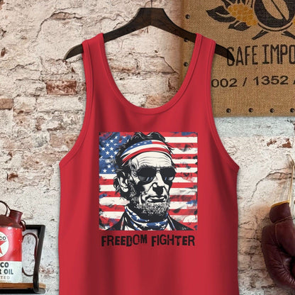 Tank Top / S / Red Abraham Lincoln Freedom Fighter Shirt