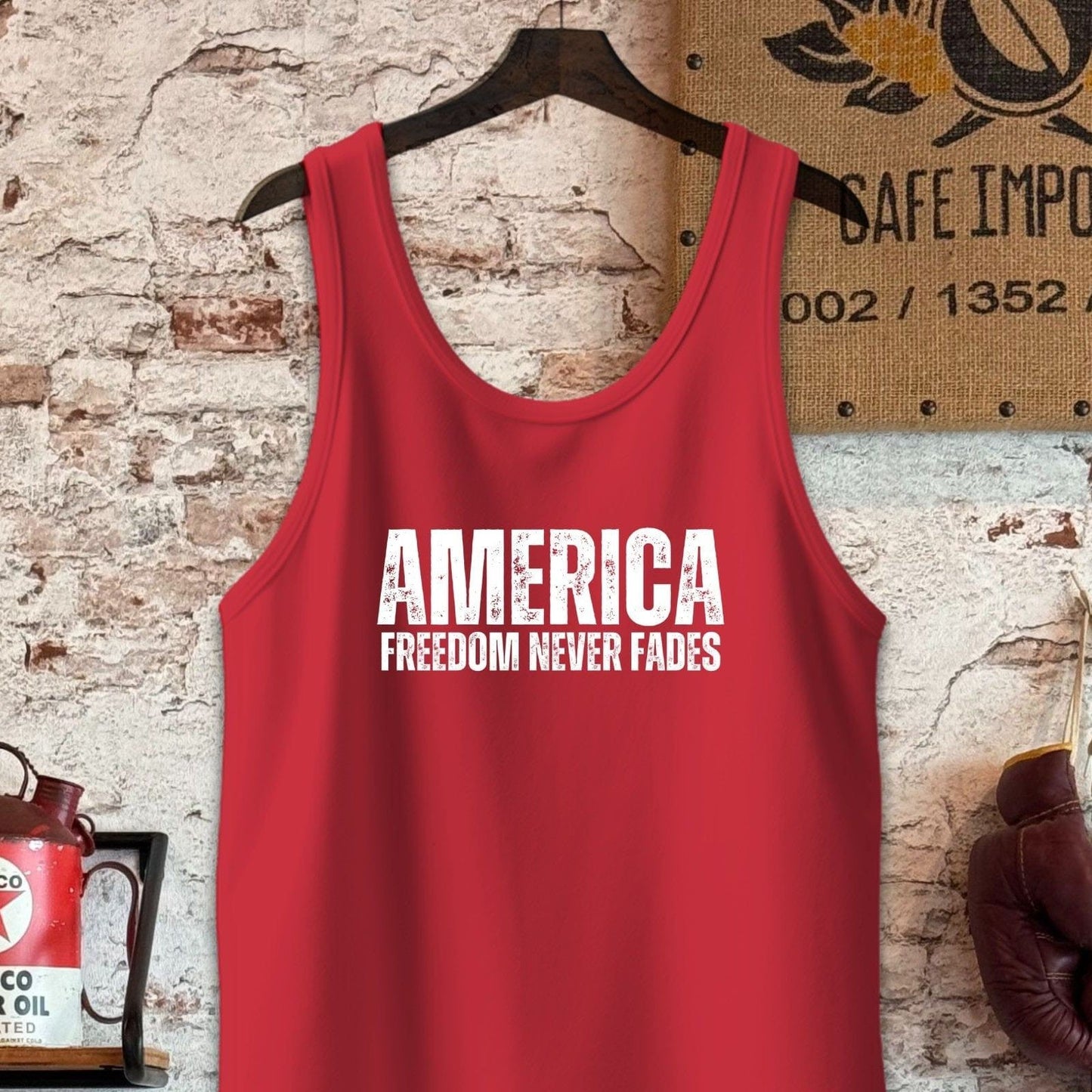 Tank Top / S / Red America Freedom Never Fades Shirt