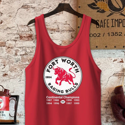 Tank Top / S / Red Fort Worth Raging Bulls Vintage Style Shirt