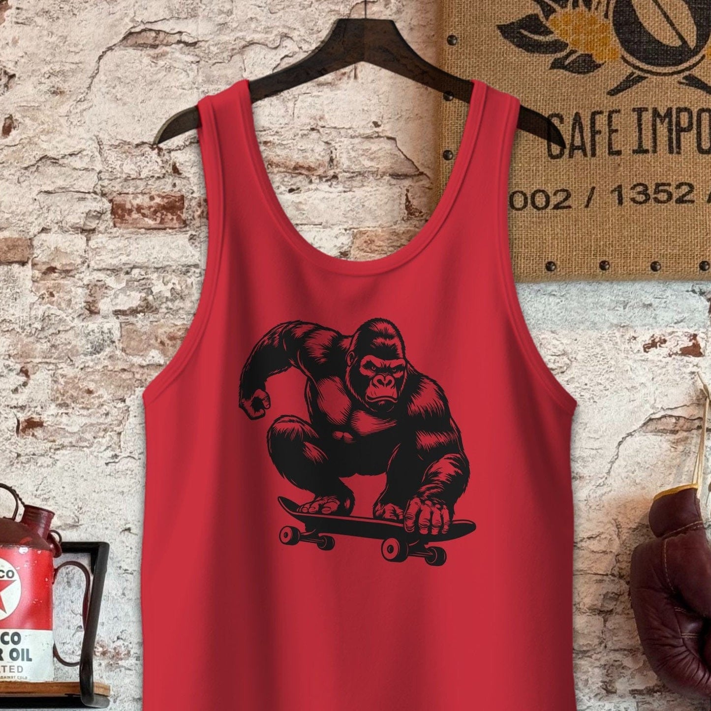 Tank Top / S / Red Gorilla Skateboarding Shirt