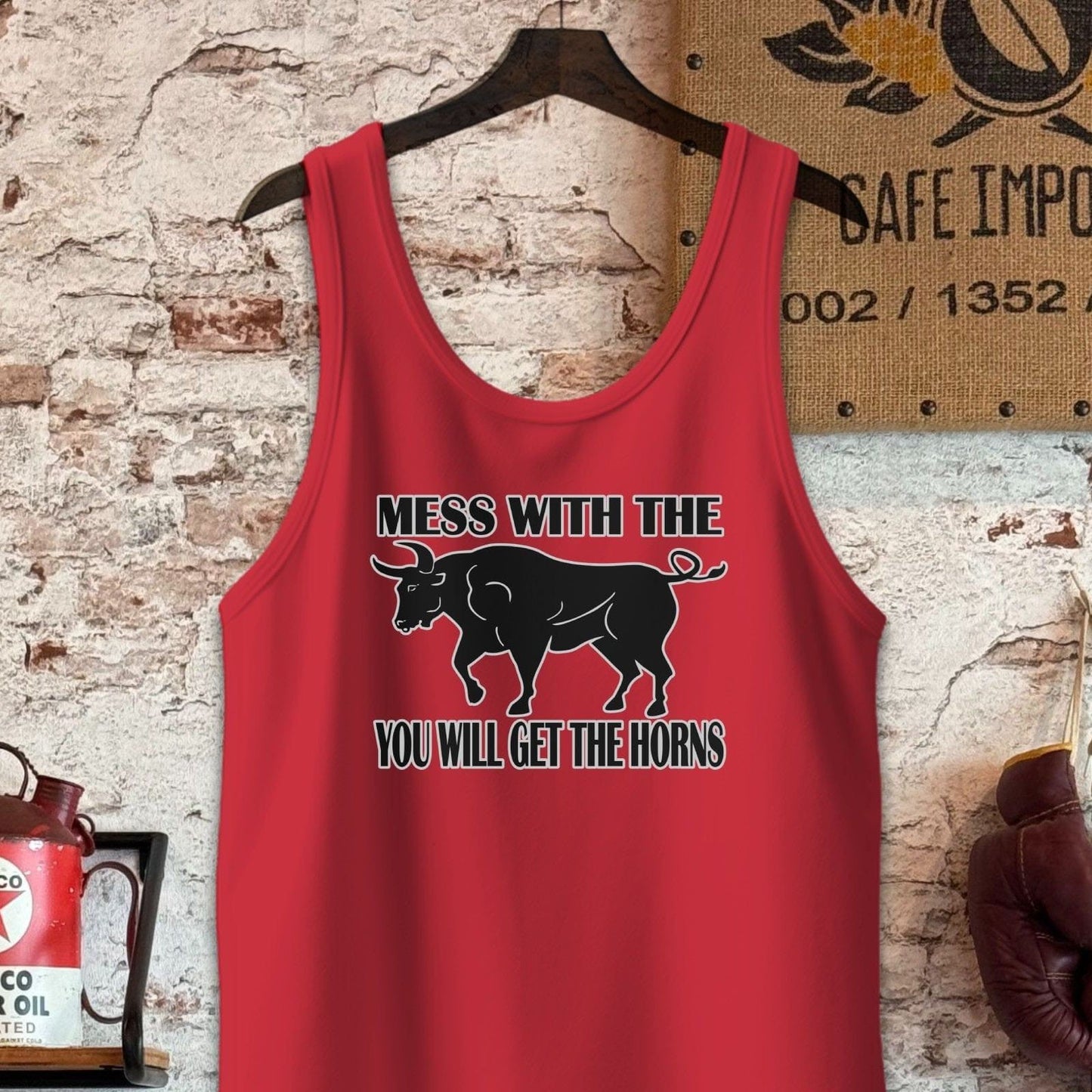 Tank Top / S / Red Mess With The Bull T-Shirt