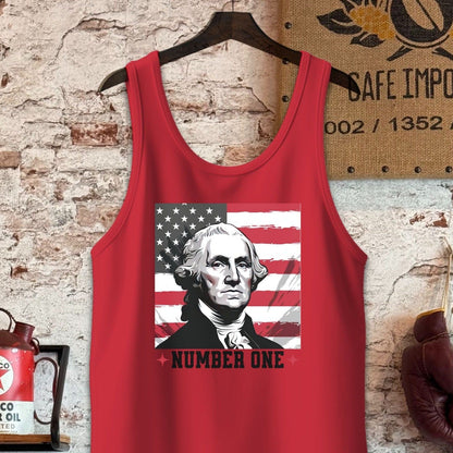 Tank Top / S / Red Number One Founding Father Shirt