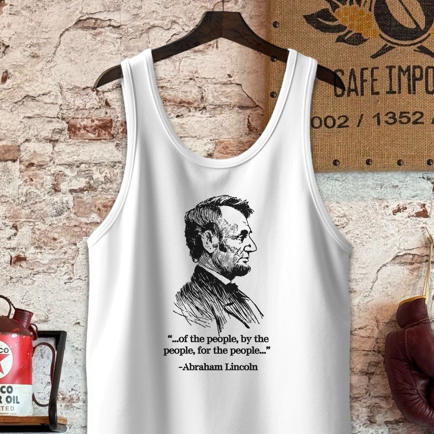 Tank Top / S / White Abraham Lincoln Of the People Quote Shirt