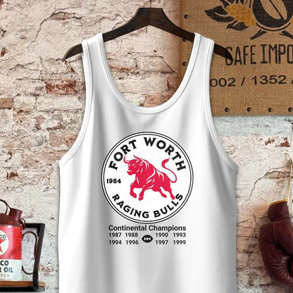 Tank Top / S / White Fort Worth Raging Bulls Vintage Style Shirt