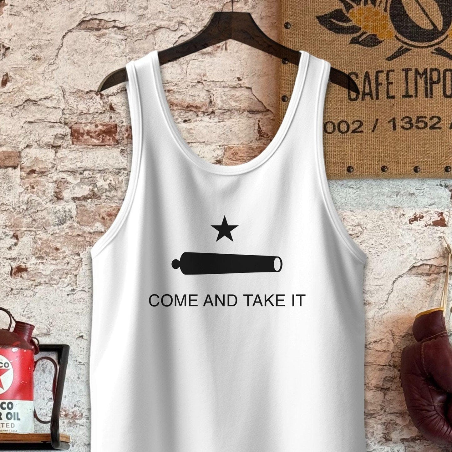 Tank Top / S / White Gonzalez Flag - Come And Take It Shirt