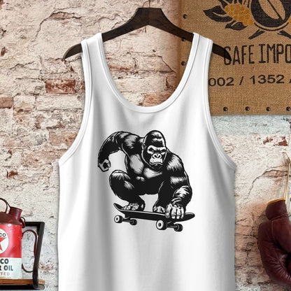 Tank Top / S / White Gorilla Skateboarding Shirt