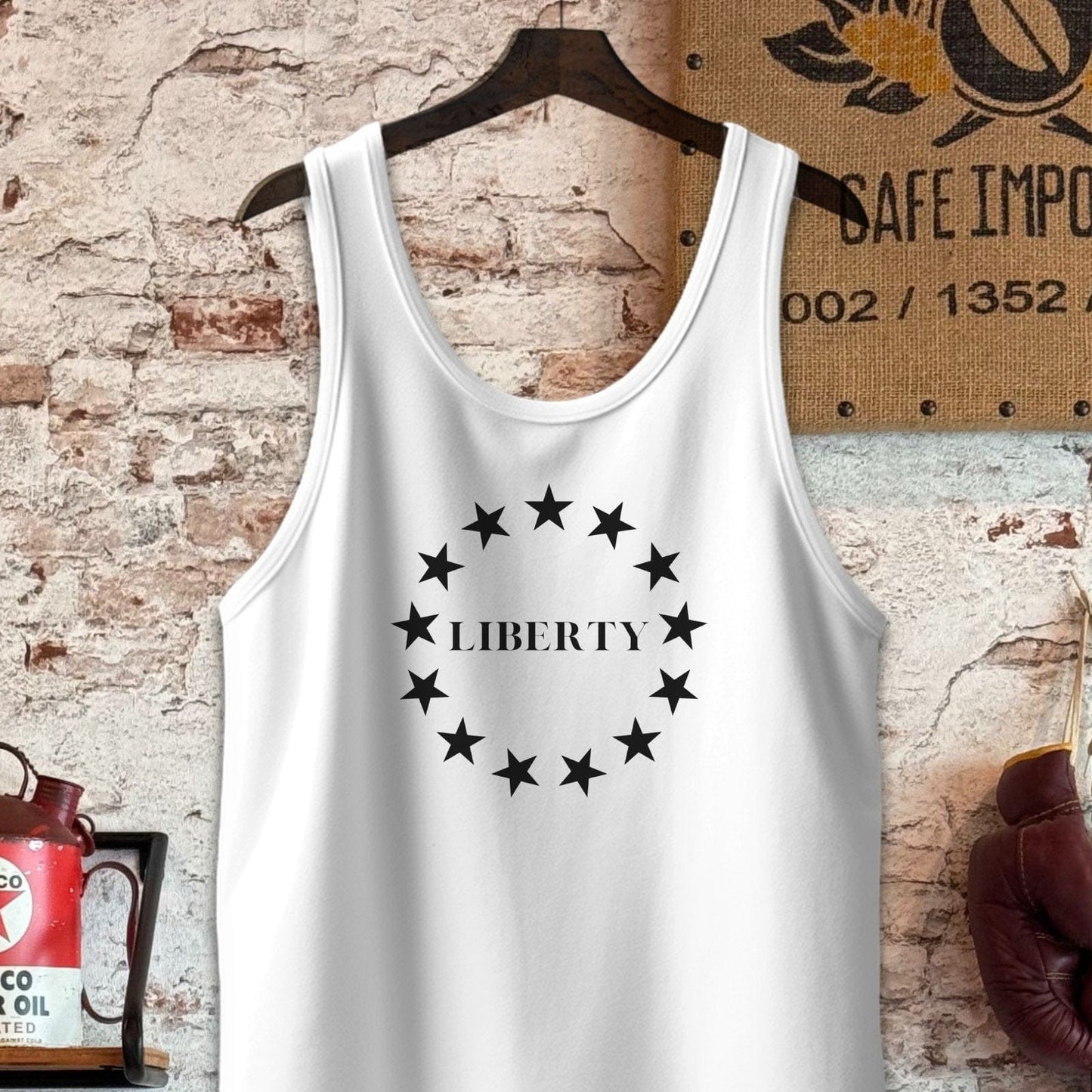 Tank Top / S / White Liberty and Stars Shirt