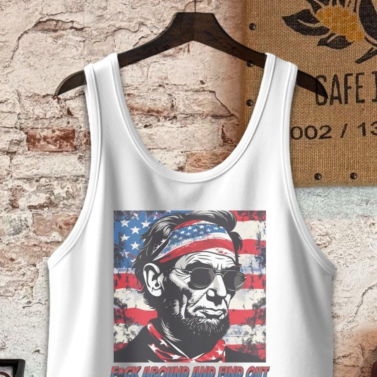 Tank Top / S / White Patriotic Find Out Shirt