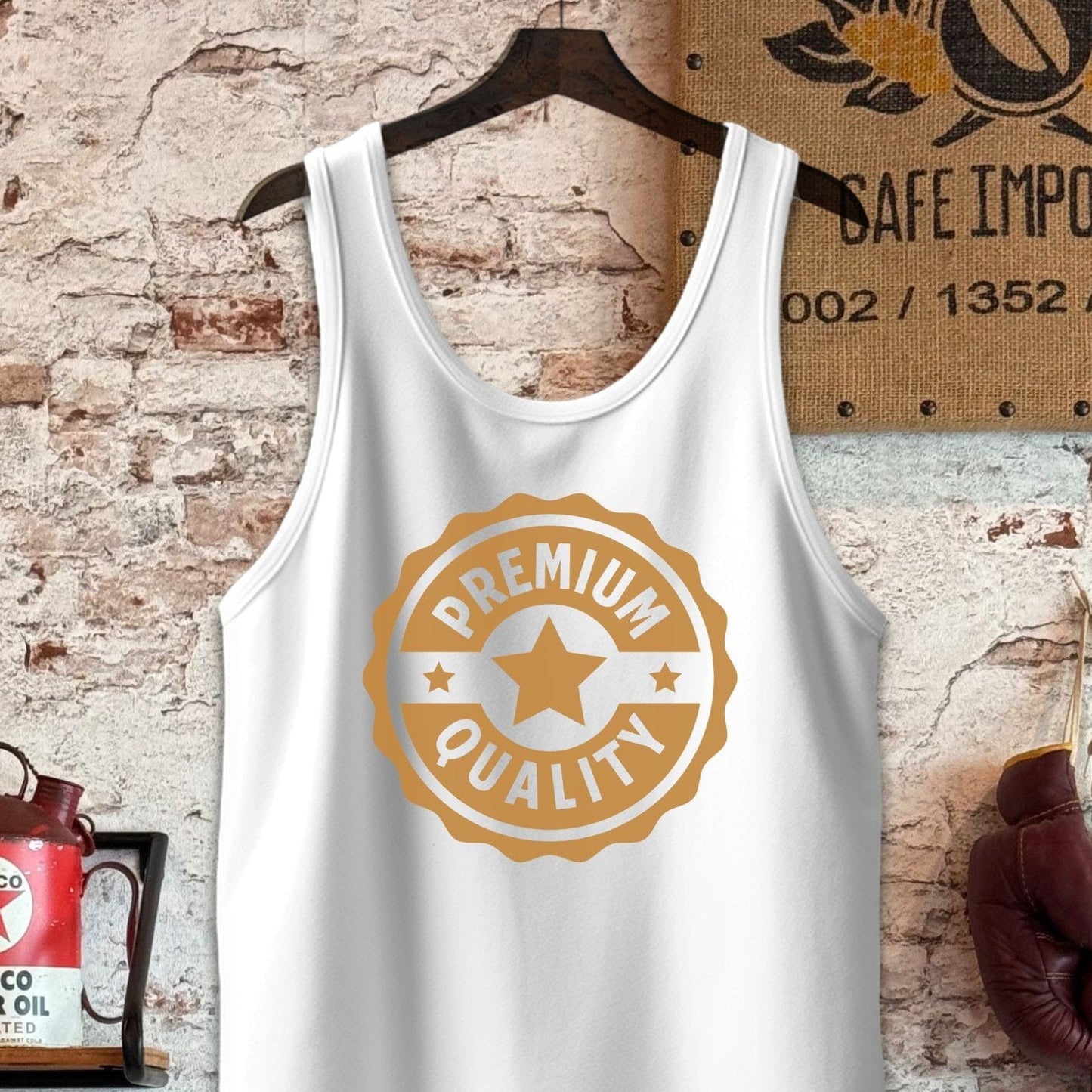 Tank Top / S / White Premium Quality Badge Shirt