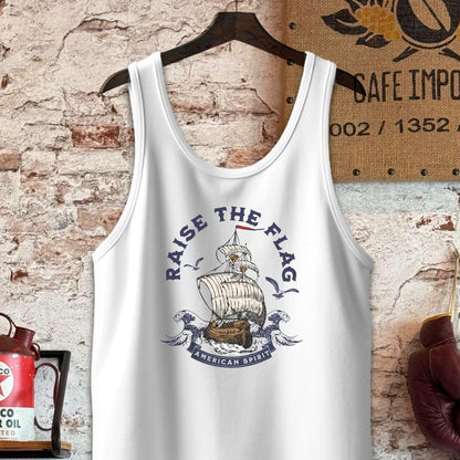 Tank Top / S / White Raise The Flag American Spirit Shirt