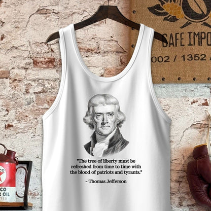 Tank Top / S / White Thomas Jefferson Tree of Liberty Quote Shirts